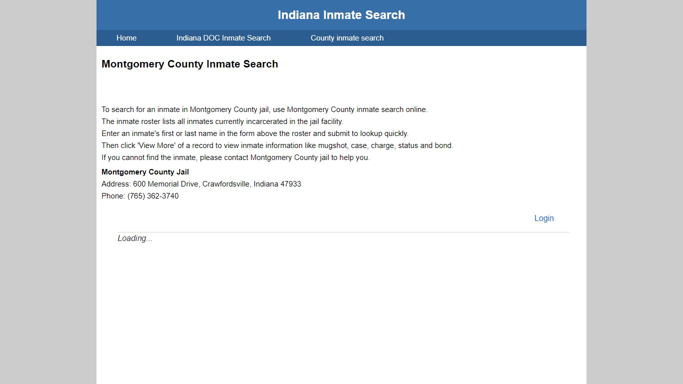 Montgomery County Inmate Search